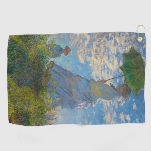 Claude Monet Woman met een parasol Golfhanddoek (Horizontaal)