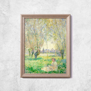 Claude Monet Women die onder Willow Old Art zitten Poster