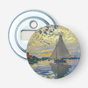Claude Monet - Zeilboot bij Le Petit-Gennevilliers Button Flesopener