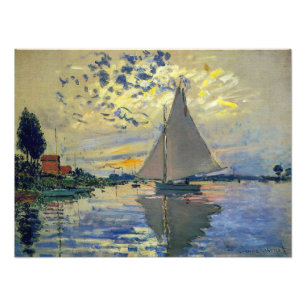 Claude Monet - Zeilboot bij Le Petit-Gennevilliers Foto Afdruk