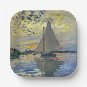 Claude Monet - Zeilboot bij Le Petit-Gennevilliers Papieren Bordje