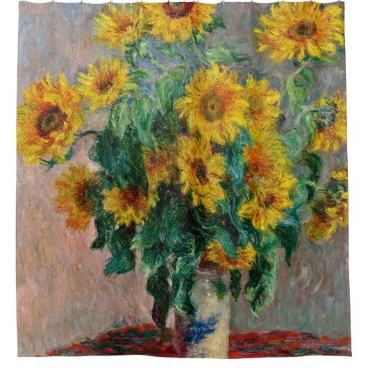 Claude Monet - Zonnebloemen Douchegordijn (Voorkant)