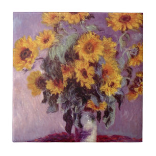 Claude Monet/Zonnebloemen Tegeltje