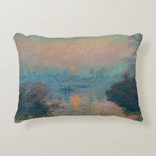 Claude Monet - Zonsondergang op de Seine bij Lavac Accent Kussen
