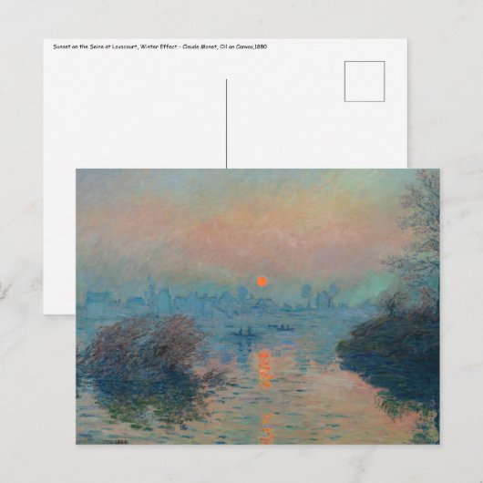 Claude Monet - Zonsondergang op de Seine bij Lavac Briefkaart (Voorkant / Achterkant)