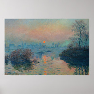 Claude Monet - Zonsondergang op de Seine bij Lavac Poster