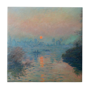 Claude Monet - Zonsondergang op de Seine bij Lavac Tegeltje