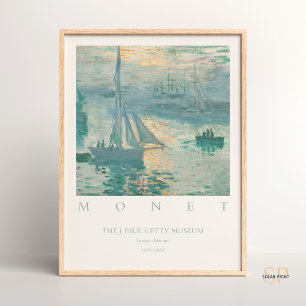 Claude Monet Zonsopgang, Marine Art Print Vintage