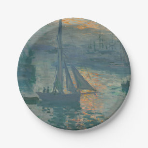Claude Monet Zonsopgang Marine Zeilboot Impression Papieren Bordje