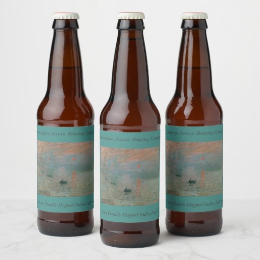 Claude Monet's Impression Sunrise (soleil levant) Bier Etiket (Flessen)