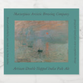 Claude Monet's Impression Sunrise (soleil levant) Bier Etiket (Enkel label)