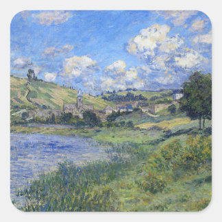 Claude Monets kunstwerk, Vetheuil, Paysage, Vierkante Sticker