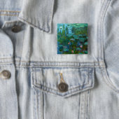 Claude Monet's Nymphéas Vierkante Button 5,1 Cm (In situ)