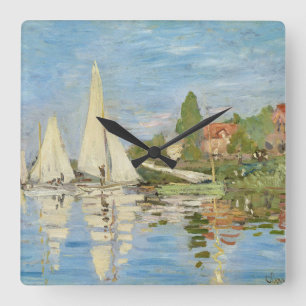 Claude Monet's Regattas at Argenteuil (1872) Vierkante Klok
