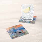 Claude Monet's Sunrise Vierkante Kartonnen Onderzetter (Insitu)