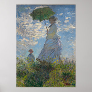 Claude Monet's Vrouw met een Parasol (De Stroll) Poster