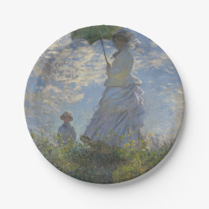 Claude Monet's Vrouw met een Parasol Papieren Bordje