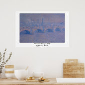 Claude Monet's Waterloorbrug Poster (Keuken)