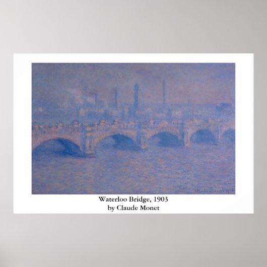 Claude Monet's Waterloorbrug Poster (Voorkant)