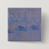 Claude Monet's Waterloorbrug Vierkante Button 5,1 Cm (Voorkant)