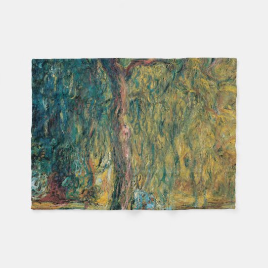 Claude Monet's weeping Willow Fleece Deken (Voorkant (Horizontaal))
