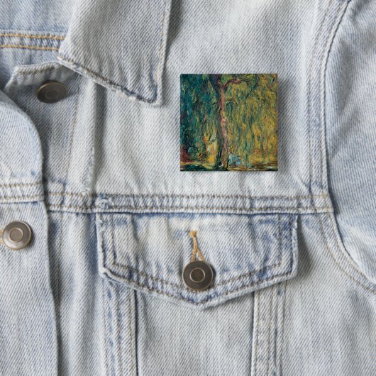 Claude Monet's weeping Willow Vierkante Button 5,1 Cm (In situ)