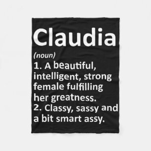 Claudia Definitie Persoonlijke Naam Grappige Kerst Fleece Deken