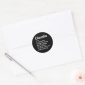 Claudia Definition Personalized Name Funny Christm Ronde Sticker (Envelop)