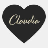 Claudia white gold Handwriting Aufkleber Herz Hart Sticker (Voorkant)