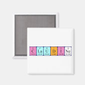 Claudine nom de table périodique aimant (Recto/Verso)