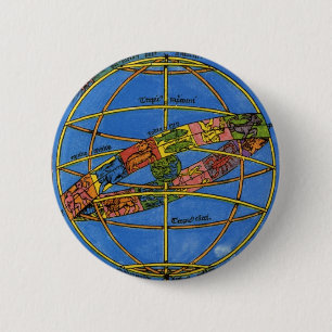 Claudius Ptolemaeus Astronoom, hemels Ronde Button 5,7 Cm