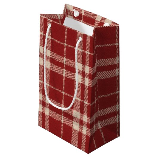 Claus Christmas Plaid Klein Cadeauzakje (Voorkant Gekanteld)