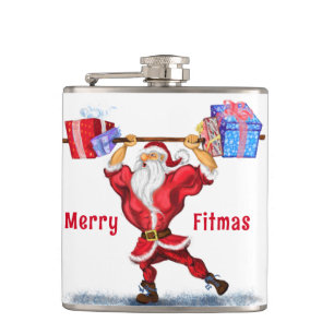 Claus met Cadeau Grappige Kerstfles Heupfles