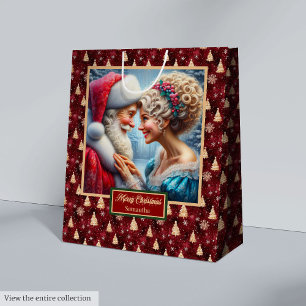 Claus Paar Waterverf Vintage Kerstcadeau Tas Medium Cadeauzakje