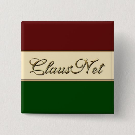 ClausNet-lid Vierkante Button 5,1 Cm (Voorkant)