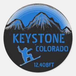 Clavier Colorado bleu snowboard autocollants art