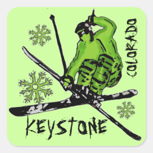 Clavier Colorado thème vert stickers ski