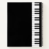 Clavier de piano Carnet spiral de 8,5 po x 11 po (Dos)