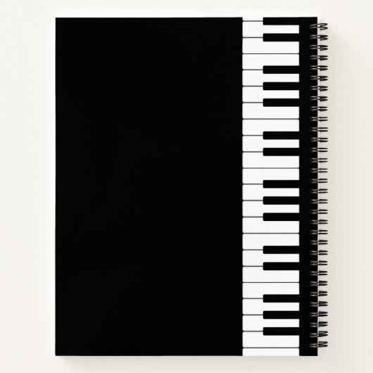 Clavier de piano Carnet spiral de 8,5 po x 11 po (Dos)