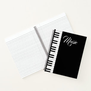 Clavier de piano Carnet spiral de 8,5 po x 11 po