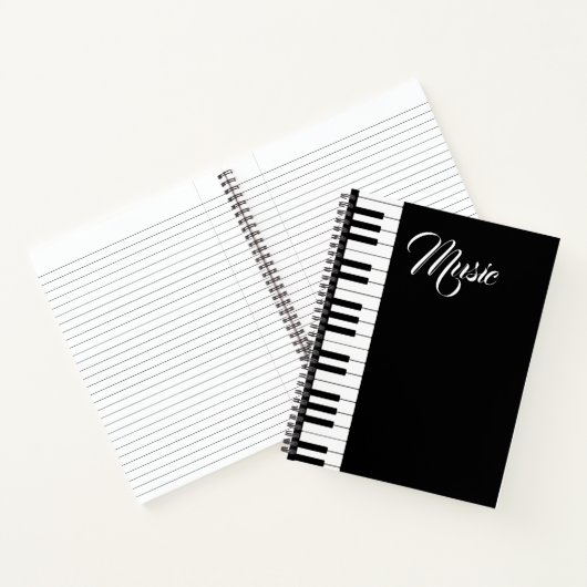 Clavier de piano Carnet spiral de 8,5 po x 11 po (Intérieur)