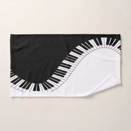 Clavier de piano design de musique noir et blanc (Serviette à main)