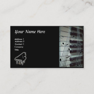 Clavier de piano et carte de visite de notes de