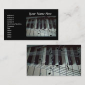 Clavier de piano et notes de musique Carte de visi (Devant / Derrière)