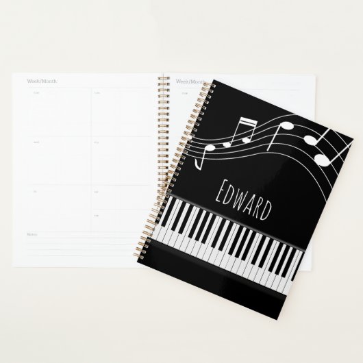 Clavier de piano et notes musicales (Devant avec enveloppe)