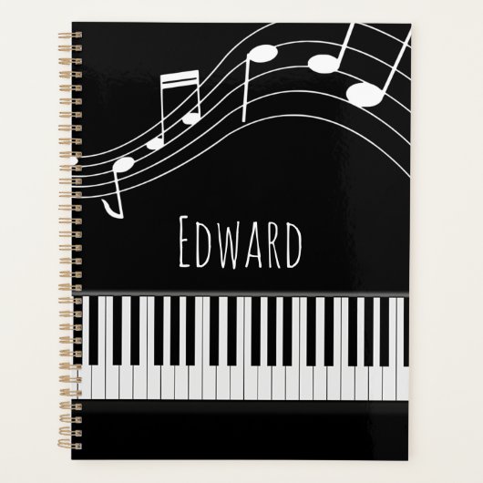 Clavier de piano et notes musicales (Devant)