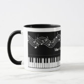 Clavier de piano et tasse de notes (Gauche)