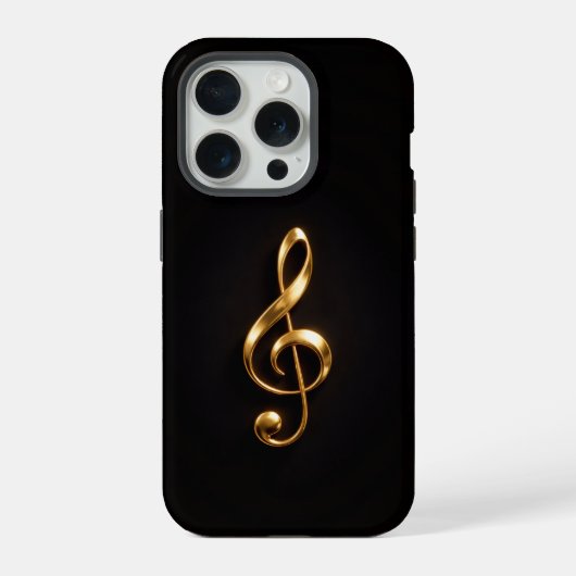 Clavier de sol doré iPhone 15 Pro Mate Black 4 Lux (Verso)