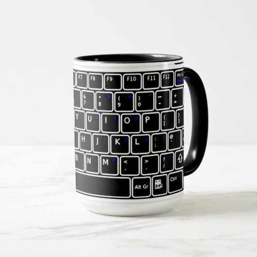Clavier informatique Conception Café Mug (Devant droit)