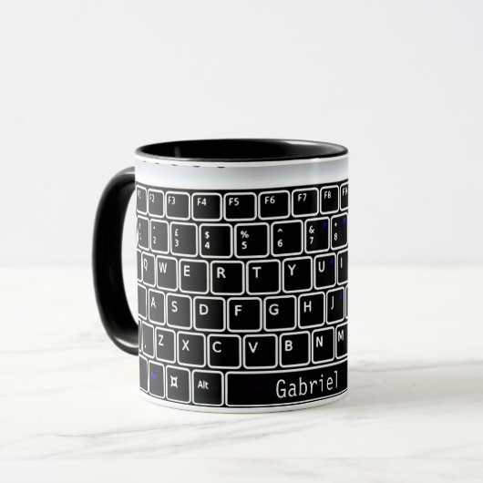 Clavier informatique Conception Café Mug (Devant gauche)